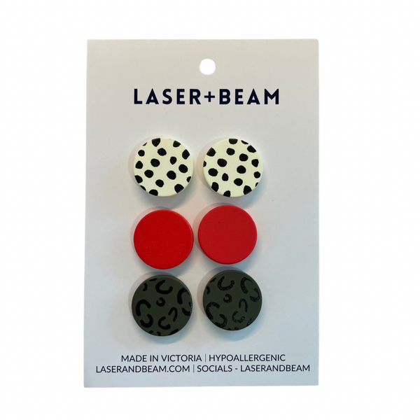 3 pack of polymer clay studs